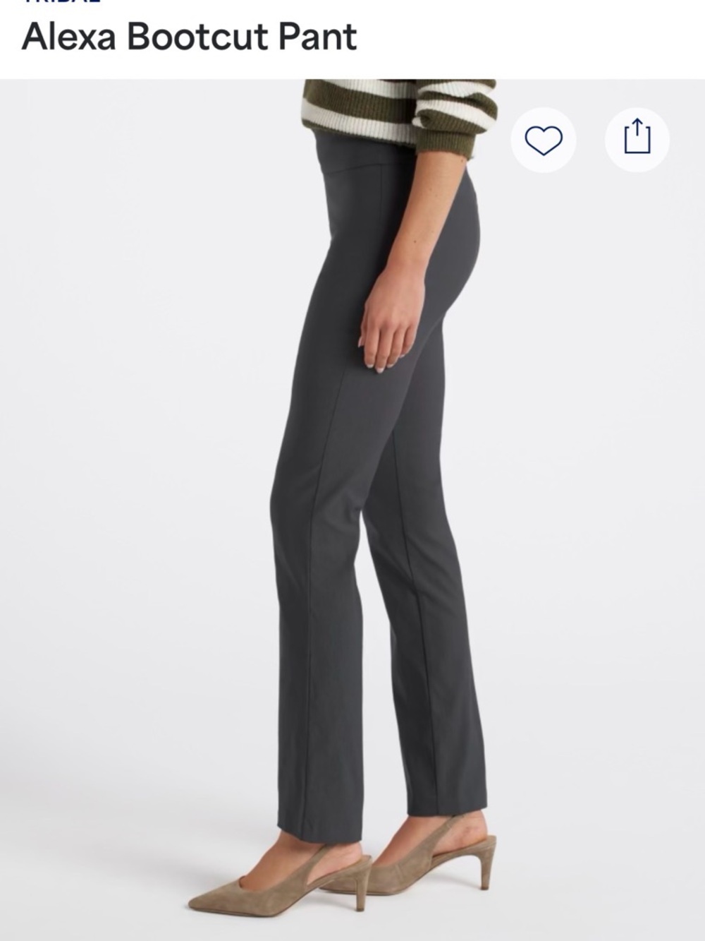 Tribal Women's Pull on Bootcut Pants in Dark Gray- stitch fix
